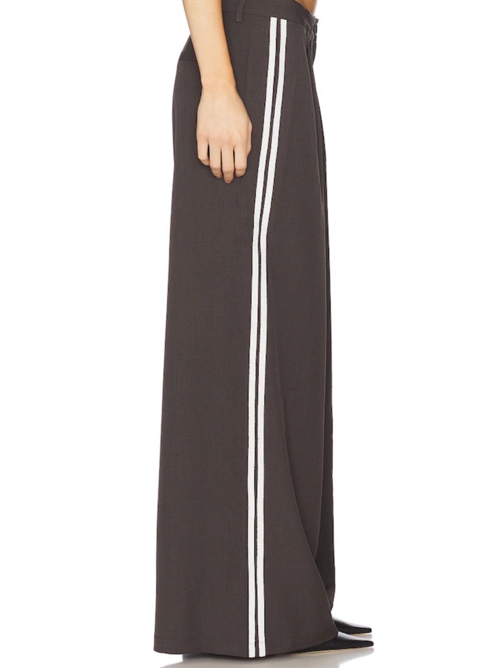 Lioness NWT size small, Wide-Leg Pants with White Side Stripes in Ash - Picture 2 of 13